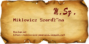 Miklovicz Szeréna névjegykártya